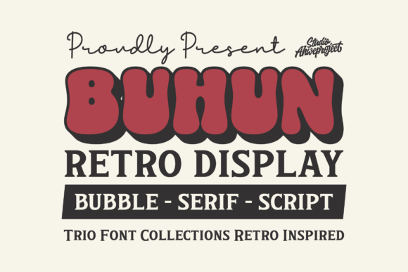 Buhun Retro Trio: Vintage Typography for Modern Design