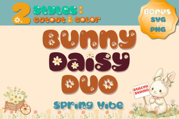 Bunny Daisy Duo: A Floral Spring Color Font Collection