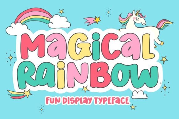 Magical Rainbow Font: A Vibrant Design Asset