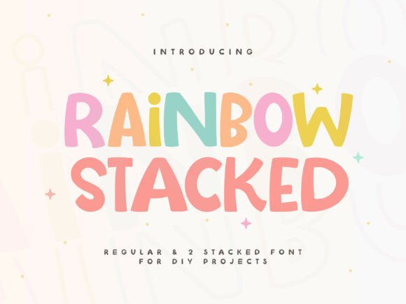 Unleash Creativity with the Rainbow Stacked Typeface
